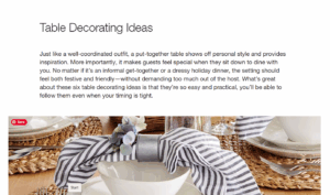 Table decorating ideas screenshot